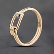 Pre-Owned 9ct Yellow Gold Diamond Open Dress Ring 41384261