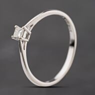 Pre-Owned 9ct White Gold 0.10ct Princess Cut Diamond Solitaire Ring 41384298