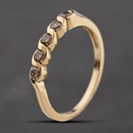 Pre-Owned 9ct Yellow Gold 0.25ct Brilliant Cut Cognac Diamond Half Eternity Ring 41384302