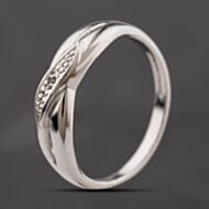 Pre-Owned 9ct White Gold 0.05ct Diamond Crossover Dress Ring 41384306