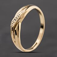 Pre-Owned 9ct Yellow Gold 0.05ct Diamond Crossover Dress Ring 41384307