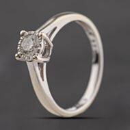 Pre-Owned 9ct White Gold 0.33ct Brilliant Cut Diamond Solitaire Ring 41384330