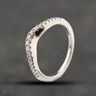 Pre-Owned 18ct White Gold 0.15ct Brilliant Cut Diamond Wishbone Ring 41384365