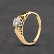Pre-Owned Vintage Yellow Gold Diamond Solitaire Ring 41384380