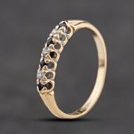 Pre-Owned 9ct Yellow Gold Sapphire & Diamond Half Eternity Ring 41384382