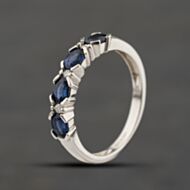 Pre-Owned 9ct White Gold Spinel & 0.03ct Brilliant Cut Diamond Half Eternity Ring 41384392
