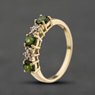 Pre-Owned 9ct Yellow Gold Diopside & 0.07ct Diamond Half Eternity Ring 41384412