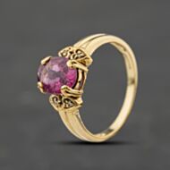 Pre-Owned 9ct Yellow Gold Tourmaline & 0.02ct Diamond Dress Ring 41384421
