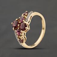 Pre-Owned 9ct Yellow Gold Tourmaline & Diamond Dress Ring 41384436