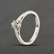 Pre-Owned 9ct White Gold 0.20ct Brilliant Cut Diamond Solitaire Ring 41384465