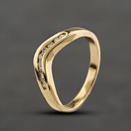 Pre-Owned 9ct Yellow Gold 0.09ct Diamond Wishbone Ring 41384478