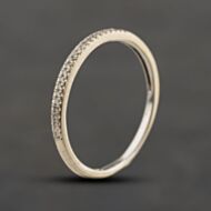 Pre-Owned 9ct White Gold 0.08ct Diamond Half Eternity Ring 41384479