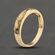 Pre-Owned 9ct Yellow Gold 0.08ct Brilliant Cut Diamond Band Ring 41384489