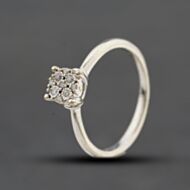 Pre-Owned 9ct White Gold 0.05ct Diamond Cluster Ring 41384532