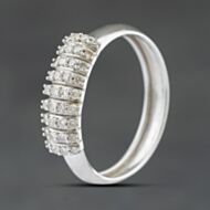 Pre-Owned 9ct White Gold 0.36ct Diamond Four Row Dress Ring 41384544