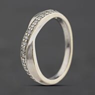 Pre-Owned 9ct White Gold 0.20ct Brilliant Cut Diamond Crossover Ring 41384609