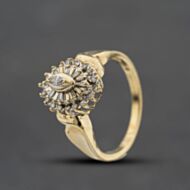 Pre-Owned 9ct Yellow Gold 0.33ct Diamond Marquise Cluster Ring 41384620