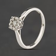Pre-Owned 9ct White Gold 0.25ct Brilliant Cut Diamond Cluster Ring 41384630
