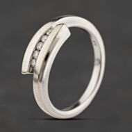 Pre-Owned 9ct White Gold 0.10ct Brilliant Cut Diamond Five Stone Ring 41384637