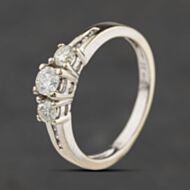 Pre-Owned 9ct White Gold 0.40ct Brilliant Cut Diamond Three Stone Ring 41384641