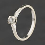 Pre-Owned 9ct White Gold 0.10ct Brilliant Cut Diamond Solitaire Ring 41384644