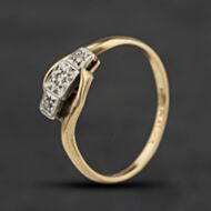 Pre-Owned 9ct Yellow Gold Diamond Twist Three Stone Ring 41384697