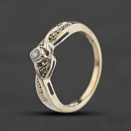 Pre-Owned 9ct Two Colour Gold 0.10ct Diamond Solitaire Ring 41384705