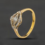 Pre-Owned Vintage Yellow Gold 0.14ct Diamond Fancy Ring 41384708