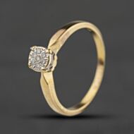 Pre-Owned 9ct Yellow Gold 0.05ct Diamond Cluster Ring 41384713
