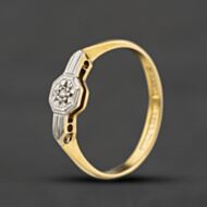 Pre-Owned Vintage Yellow Gold 0.01ct Diamond Solitaire Ring 41384714