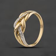 Pre-Owned Two Colour Gold Diamond Plaitted Dress Ring 41384727