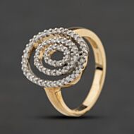 Pre-Owned 9ct Yellow Gold Diamond Triple Oval Dress Ring 41384737