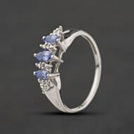 Pre-Owned 9ct White Gold Diamond & Tanzanite Dress Ring 41384740