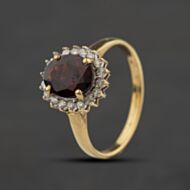 Pre-Owned 9ct Yellow Gold Diamond Oval Cluster Ring 41384741