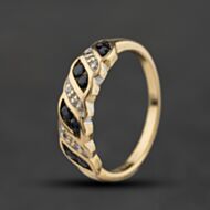 Pre-Owned 9ct Yellow Gold Diamond & Sapphire Dress Ring 41384765