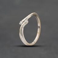 Pre-Owned 9ct White Gold Diamond Twist Two Stone Ring 41384786