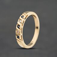 Pre-Owned 9ct Yellow Gold Sapphire & Diamond Five Stone Ring 41384821