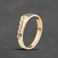 Pre-Owned 9ct Yellow Gold Diamond 4.7mm Shaped Wedding Ring 41384823