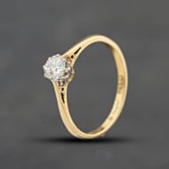 Pre-Owned Vintage Yellow Gold 0.30ct Brilliant Cut Diamond Solitaire Ring 41384830