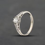 Pre-Owned Vintage White Gold 0.35ct Brilliant Cut Diamond Solitaire Ring 41384840