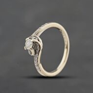 Pre-Owned White Gold 0.33ct Brilliant Cut Diamond Twist Shoulder Set Solitaire Ring 41384842