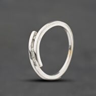 Pre-Owned 9ct White Gold Diamond Crossover Channel Set Three Stone Ring 41384910