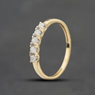 Pre-Owned 9ct Yellow Gold Diamond Five Stone Ring 41384913