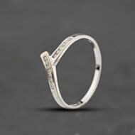 Pre-Owned 9ct White Gold Diamond Half Wishbone Ring 41384919