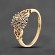 Pre-Owned 9ct Yellow Gold Brilliant Cut Diamond Round Cluster Ring 41384928