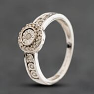 Pre-Owned 9ct White Gold 0.15ct Brilliant Cut Diamond Round Dress Ring 41384935