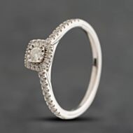 Pre-Owned 9ct White Gold 0.25ct Brilliant Cut Diamond Halo Ring 41384936