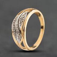 Pre-Owned 9ct Yellow Gold Brilliant Cut Diamond Band Ring 41384941
