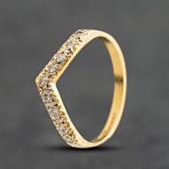 Pre-Owned 18ct Yellow Gold 0.33ct Brilliant Cut Diamond Half Wishbone Ring 41384950