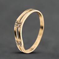 Pre-Owned 9ct Yellow Gold 0.07ct Brilliant Cut Diamond Band Ring 41384966